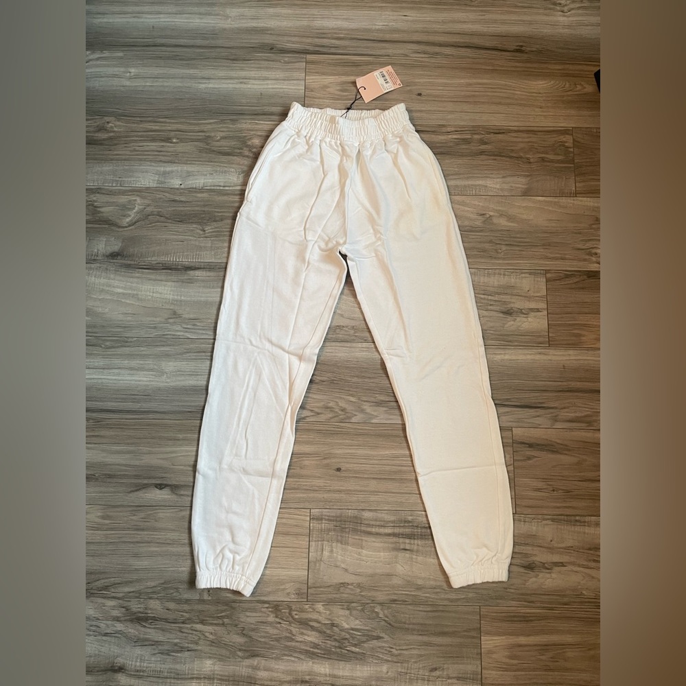 Missguided white joggers
